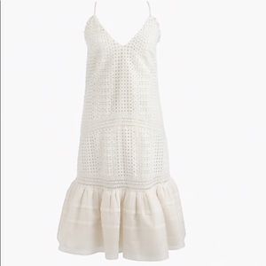 JCrew white ruffle dress